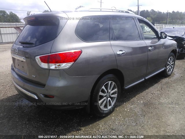 5N1AR2MN5DC668517 - 2013 NISSAN PATHFINDER S/SV/SL/PLATINUM 棕色 照片 4