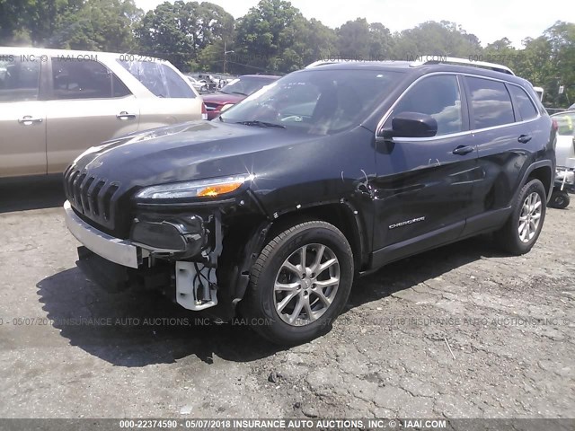 1C4PJMCBXFW568763 - 2015 JEEP CHEROKEE LATITUDE BLACK photo 2