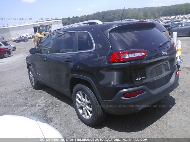 1C4PJMCBXFW568763 - 2015 JEEP CHEROKEE LATITUDE BLACK photo 3