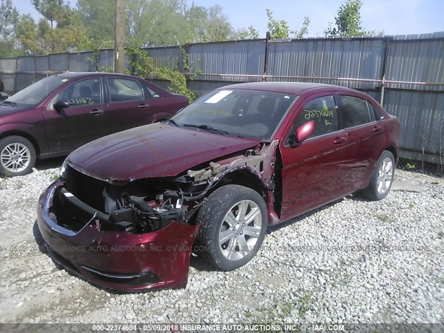 1C3CCBBB2CN302626 - 2012 CHRYSLER 200 TOURING MAROON photo 2