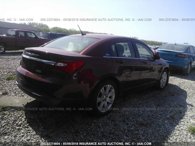 1C3CCBBB2CN302626 - 2012 CHRYSLER 200 TOURING MAROON photo 4