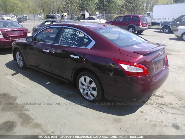 1N4AA51E49C836534 - 2009 NISSAN MAXIMA S/SV MAROON photo 3