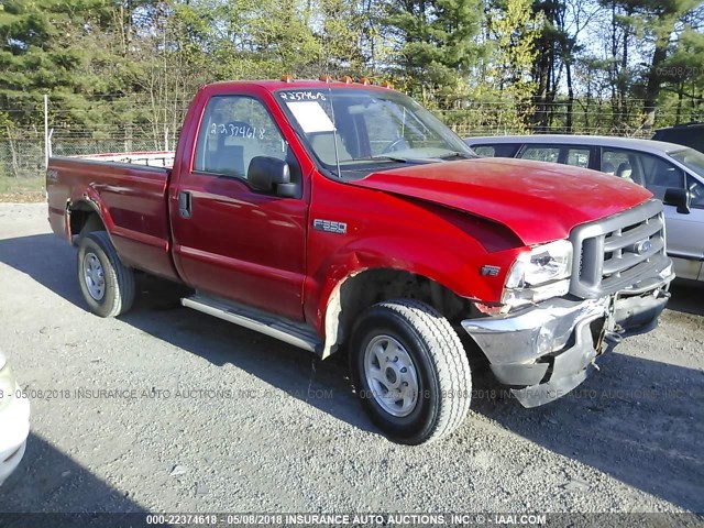 1FTSF31L52EC29152 - 2002 FORD F350 SRW SUPER DUTY RED photo 1