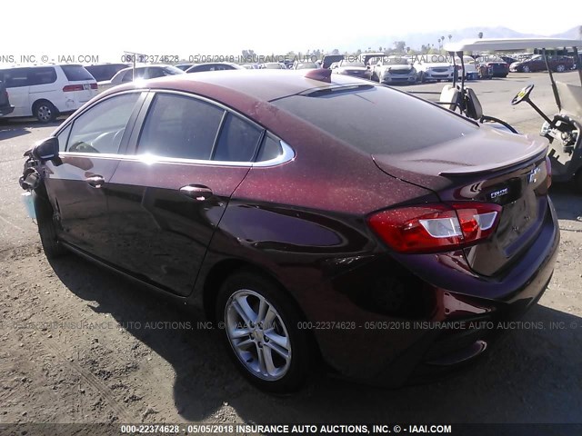 1G1BE5SM5G7269466 - 2016 CHEVROLET CRUZE LT MAROON photo 3