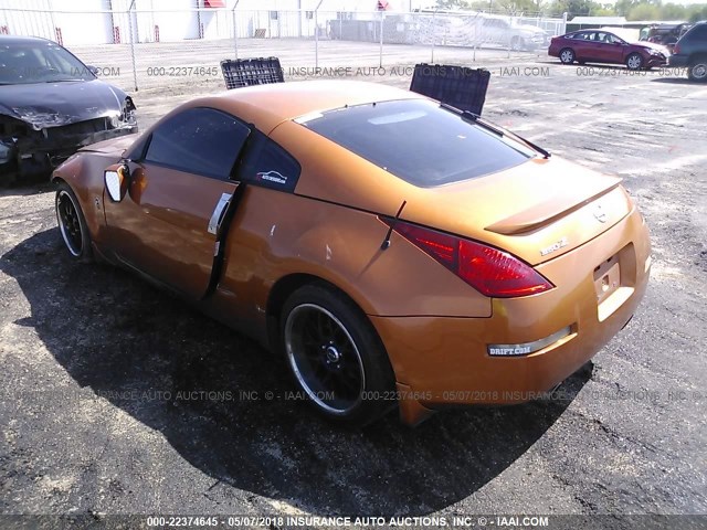 JN1AZ34D25M609232 - 2005 NISSAN 350Z COUPE ORANGE photo 3