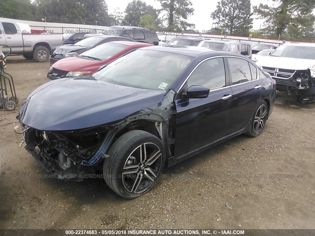 1HGCR2F56HA121270 - 2017 HONDA ACCORD SPORT 蓝色 照片 2