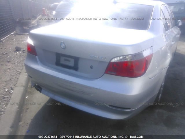 WBANB33514B107591 - 2004 BMW 545 I SILVER photo 6