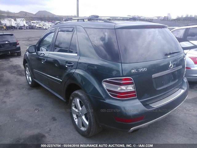 4JGBB86E19A485627 - 2009 MERCEDES-BENZ ML 350 GREEN photo 3