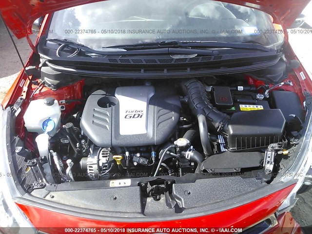 KNAFZ5A39F5346918 - 2015 KIA FORTE SX RED photo 10