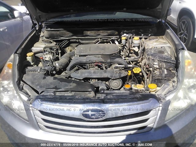 4S4BRBAC8A1321195 - 2010 SUBARU OUTBACK 2.5I GRAY photo 10