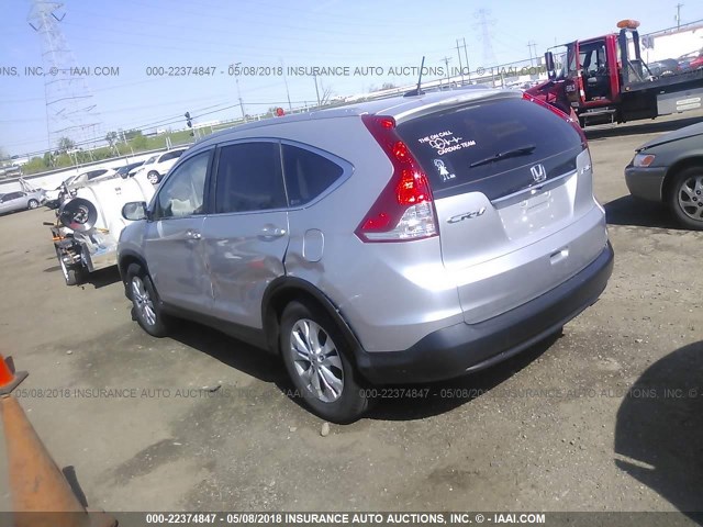 5J6RM4H79CL072302 - 2012 HONDA CR-V EXL SILVER photo 3