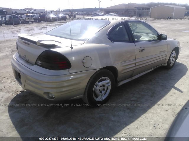 1G2NF12T11M647345 - 2001 PONTIAC GRAND AM SE1 GOLD photo 4