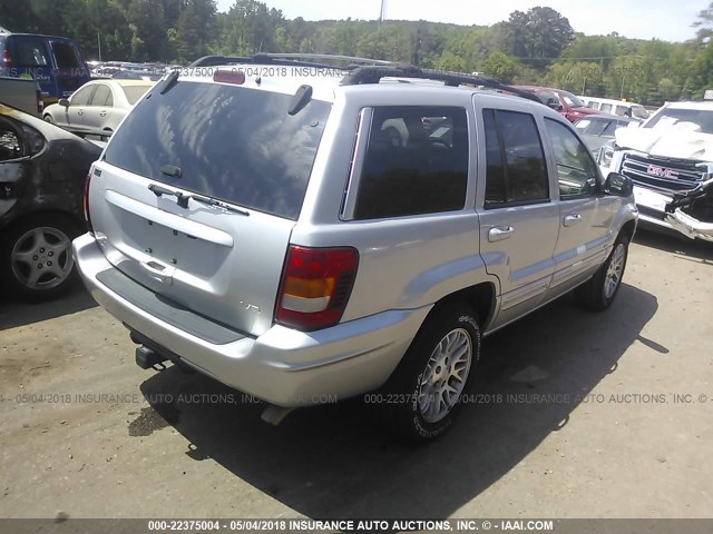 1J8GW58N13C614917 - 2003 JEEP GRAND CHEROKEE LIMITED SILVER photo 4