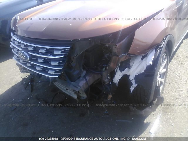 1FM5K8F86HGB04986 - 2017 FORD EXPLORER LIMITED 橙色 照片 6