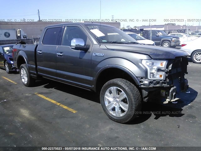 1FTFW1EF9GFC15931 - 2016 FORD F150 SUPERCREW GRAY photo 1