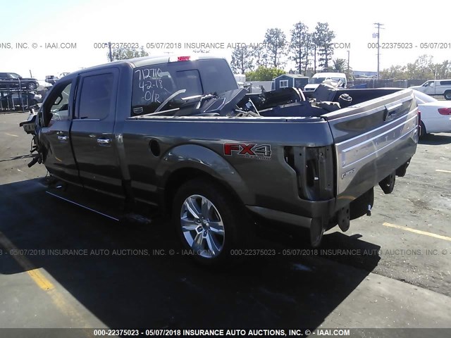 1FTFW1EF9GFC15931 - 2016 FORD F150 SUPERCREW GRAY photo 3