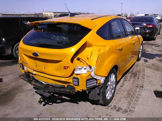 1FADP3L95DL276306 - 2013 FORD FOCUS ST YELLOW photo 4