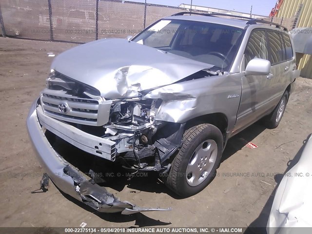 JTEEP21A560147861 - 2006 TOYOTA HIGHLANDER LIMITED SILVER photo 2