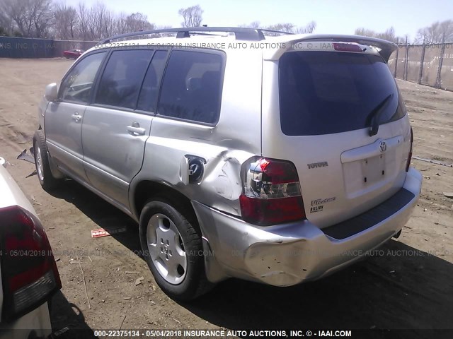 JTEEP21A560147861 - 2006 TOYOTA HIGHLANDER LIMITED SILVER photo 3