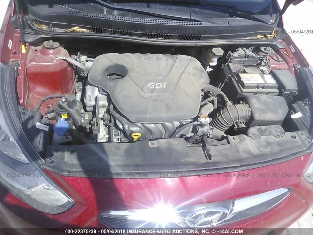 KMHCT4AE4EU633909 - 2014 HYUNDAI ACCENT GLS/GS RED photo 10