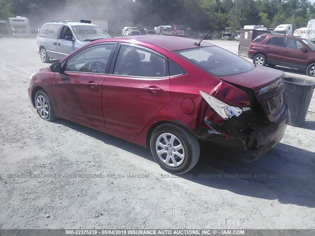 KMHCT4AE4EU633909 - 2014 HYUNDAI ACCENT GLS/GS RED photo 3