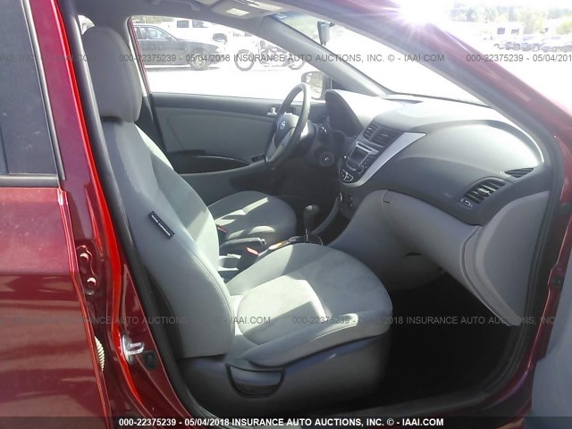 KMHCT4AE4EU633909 - 2014 HYUNDAI ACCENT GLS/GS RED photo 5