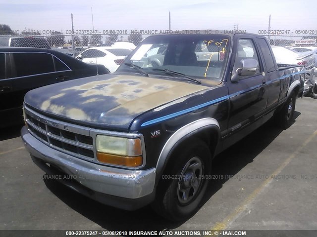 1B7GL23X0RS612209 - 1994 DODGE DAKOTA BLUE photo 2