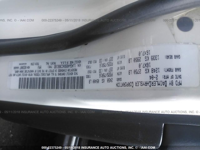 1J4GW48S64C366182 - 2004 JEEP GRAND CHEROKEE LAREDO/COLUMBIA/FREEDOM 白色 照片 9