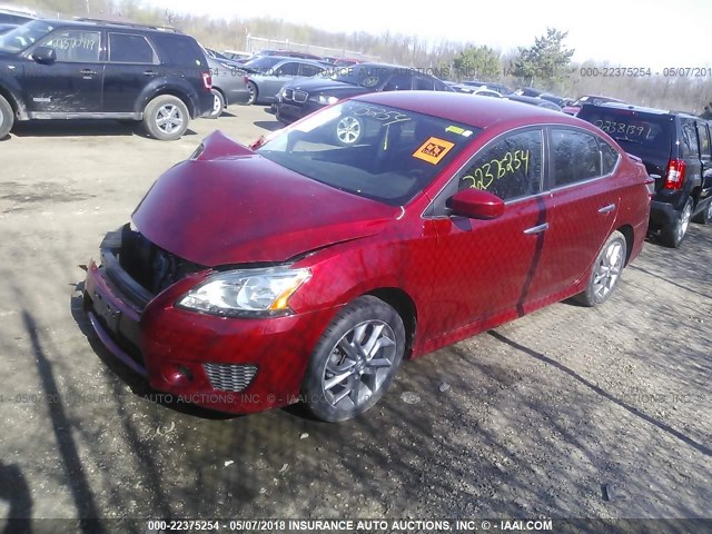 3N1AB7APXEY290122 - 2014 NISSAN SENTRA S/SV/SR/SL RED photo 2