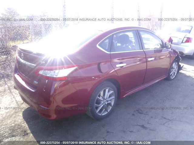 3N1AB7APXEY290122 - 2014 NISSAN SENTRA S/SV/SR/SL RED photo 4
