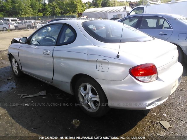 KMHJG25F0YU206637 - 2000 HYUNDAI TIBURON SILVER photo 3