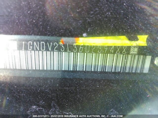 1GNDV23L36D239488 - 2006 CHEVROLET UPLANDER LS TEAL photo 9