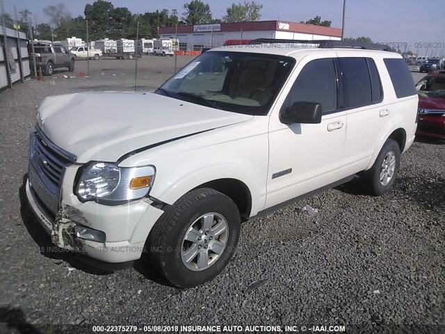 1FMEU63E88UB33142 - 2008 FORD EXPLORER XLT WHITE photo 2