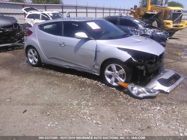 KMHTC6AD0EU183842 - 2014 HYUNDAI VELOSTER SILVER photo 1