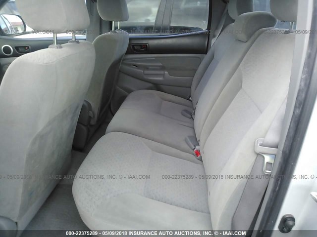 5TEJU62N88Z589590 - 2008 TOYOTA TACOMA DOUBLE CAB PRERUNNER SILVER photo 8