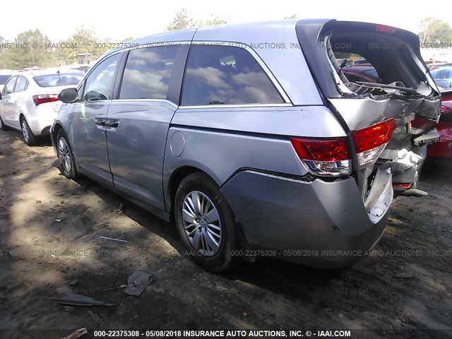 5FNRL5H26GB106952 - 2016 HONDA ODYSSEY LX SILVER photo 3