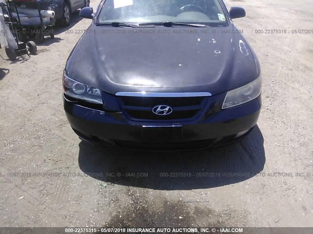 5NPEU46F26H053873 - 2006 HYUNDAI SONATA GLS/LX BLUE photo 6