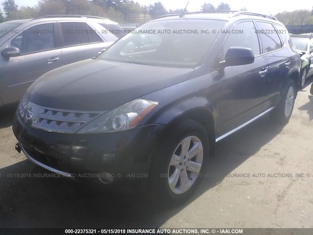 JN8AZ08W36W531979 - 2006 NISSAN MURANO SL/SE/S BLUE photo 2