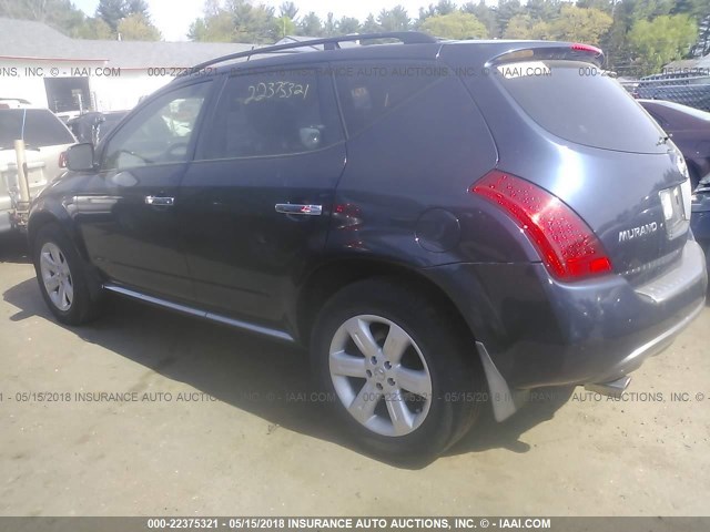 JN8AZ08W36W531979 - 2006 NISSAN MURANO SL/SE/S BLUE photo 3