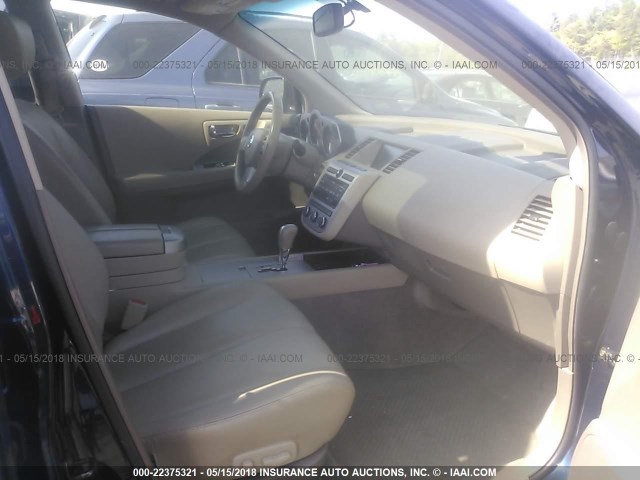 JN8AZ08W36W531979 - 2006 NISSAN MURANO SL/SE/S BLUE photo 5