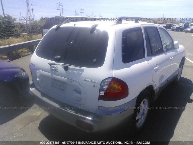 KM8SC13D73U342493 - 2003 HYUNDAI SANTA FE GLS/LX WHITE photo 4