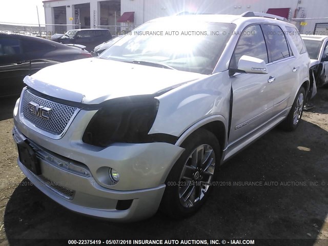 1GKKVTED0BJ140929 - 2011 GMC ACADIA DENALI SILVER photo 2