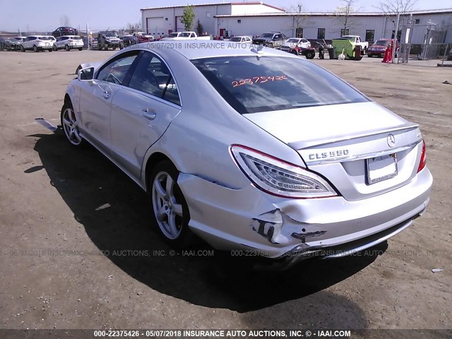 WDDLJ9BB9CA045472 - 2012 MERCEDES-BENZ CLS 550 4MATIC SILVER photo 3