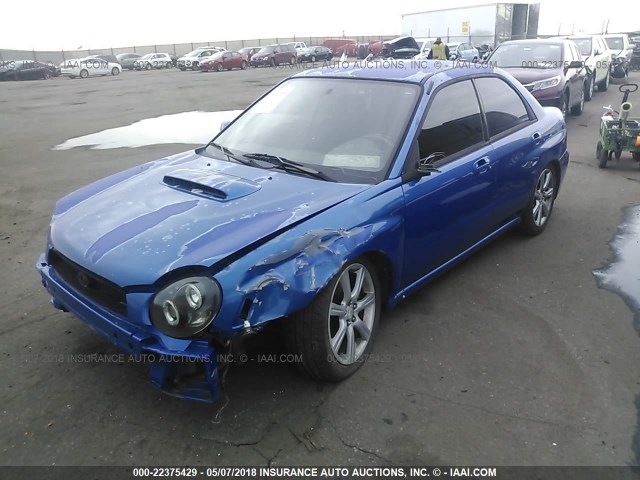 JF1GD29612G518737 - 2002 SUBARU IMPREZA WRX BLUE photo 2