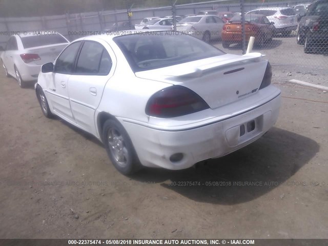 1G2NW52E82M614093 - 2002 PONTIAC GRAND AM GT WHITE photo 3