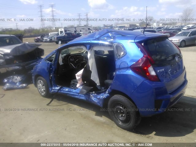 JHMGK5H53HS018237 - 2017 HONDA FIT LX BLUE photo 3