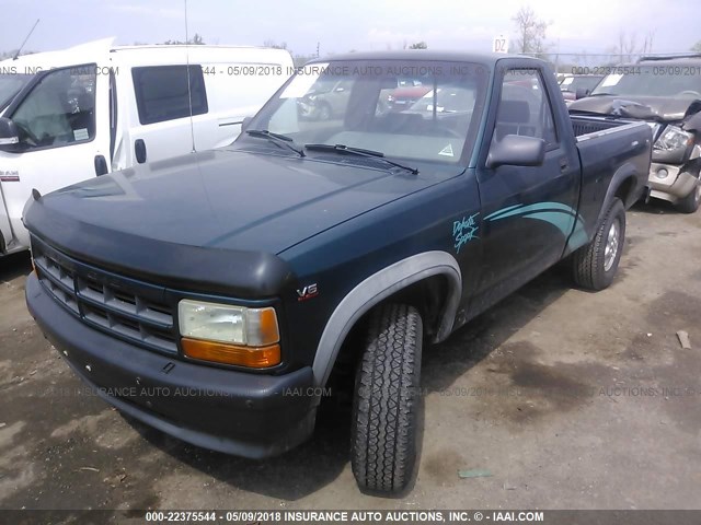 1B7GG26X5SW950896 - 1995 DODGE DAKOTA GREEN photo 2