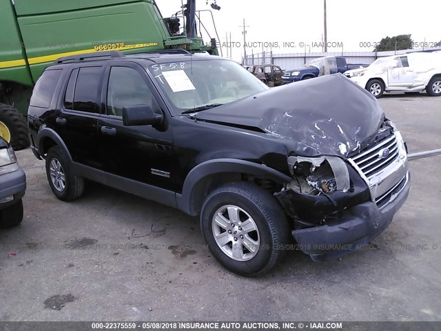 1FMEU63E86UB70298 - 2006 FORD EXPLORER XLT BLACK photo 1