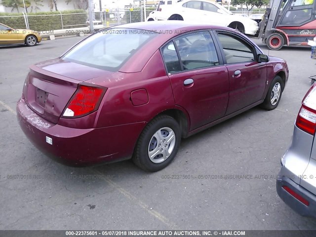 1G8AG52F95Z156646 - 2005 SATURN ION LEVEL 1 RED photo 4