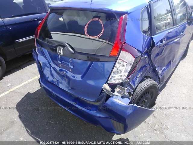 JHMGK5H57GX008148 - 2016 HONDA FIT LX BLUE photo 6